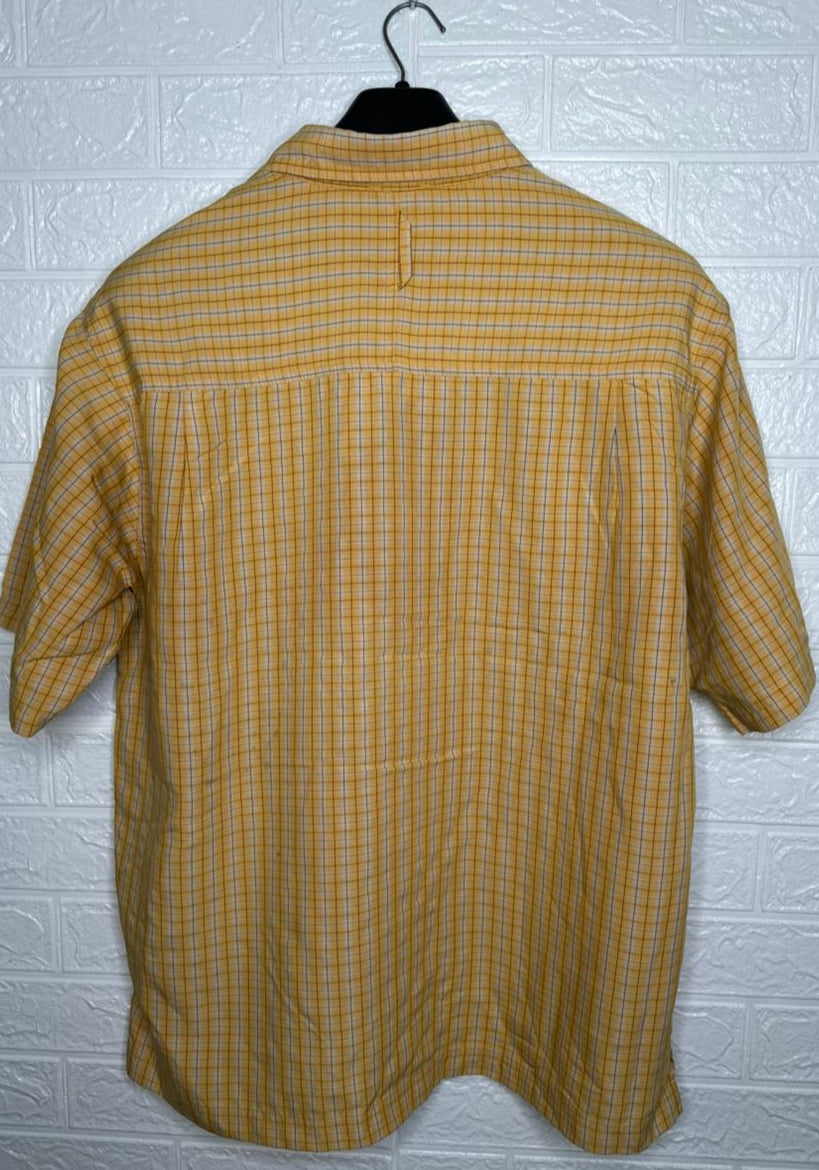 The North Face Plaid Shirt L/G - Yellow and Tan Short Sleeve Top