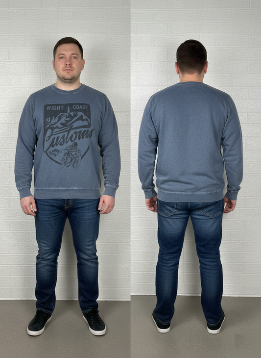 The Original Morley Trading Co. "Wight Coast" Sweatshirt XL - Blue Graphic Pullover