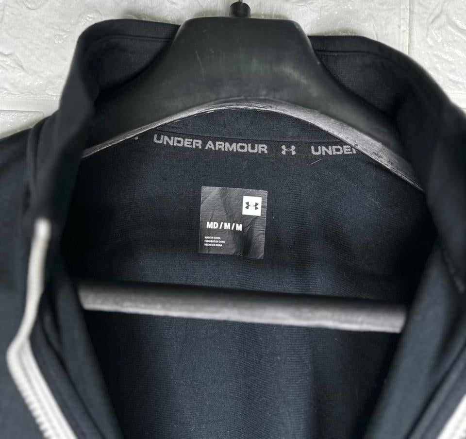Under Armour Black Full Zip Track Jacket Size Medium – Men’s Training Top Activewear