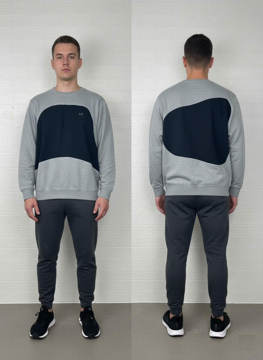 Under Armour Men’s Colorblock Crewneck Sweatshirt | Grey & Black | Rework Shirt