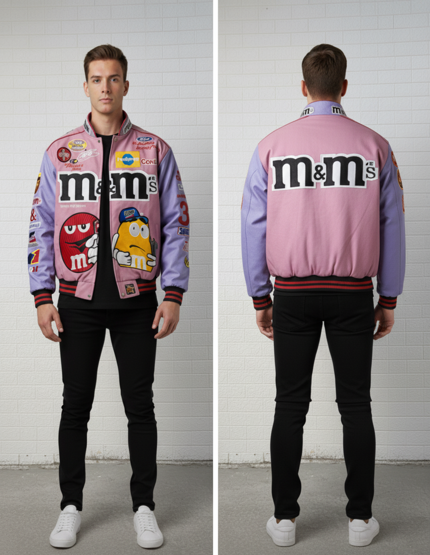 Vintage-Inspired M&M’s Racing Jacket | Reworked NASCAR Bomber