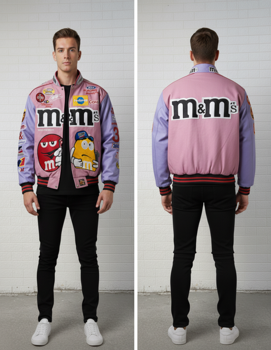 Vintage-Inspired M&M’s Racing Jacket | Reworked NASCAR Bomber