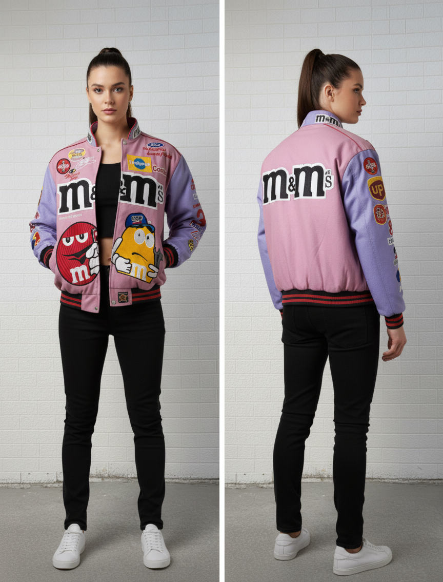 Vintage-Inspired M&M’s Racing Jacket | Reworked NASCAR Bomber