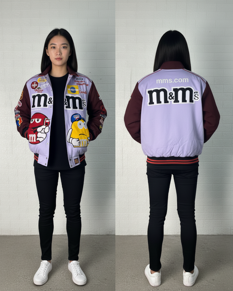 Vintage-Inspired M&M’s Racing Jacket | Reworked NASCAR Bomber