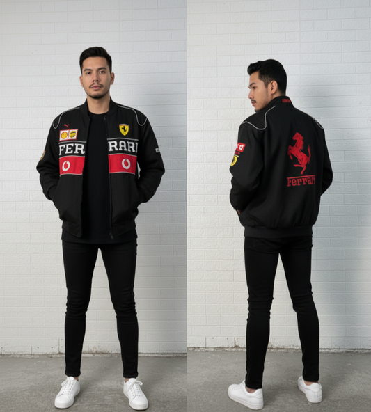 Vintage-Inspired Ferrari Racing Jacket | Reworked Motorsport Bomber