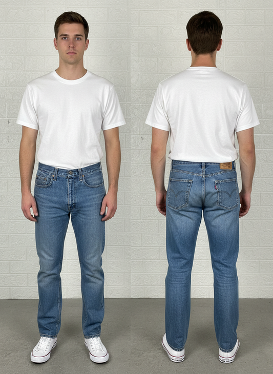 Vintage Levi’s 615-02 Straight Fit Jeans | W30 L32 Men’s Denim | Light Blue Wash | Authentic Levi Strauss