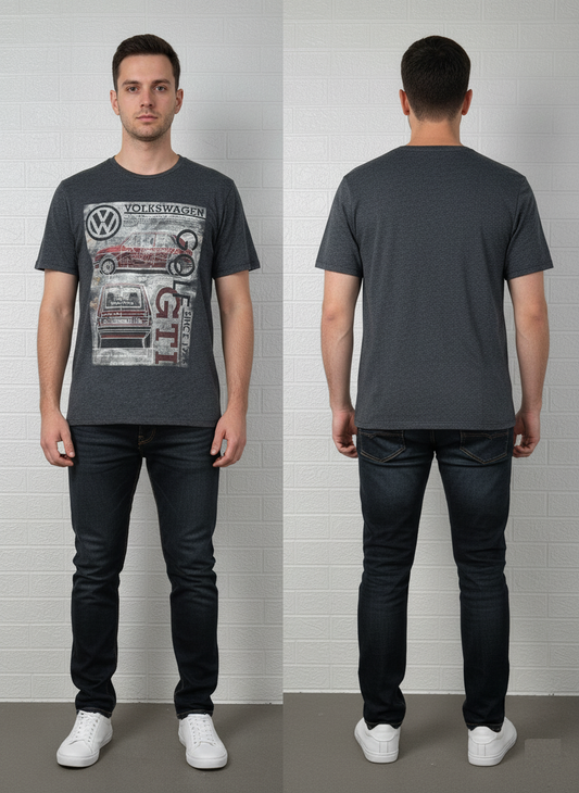 Volkswagen GTI Graphic T-Shirt | Size Small | Classic Car Print Tee | Vintage VW Streetwear | 80s Retro Auto Enthusiast Shirt