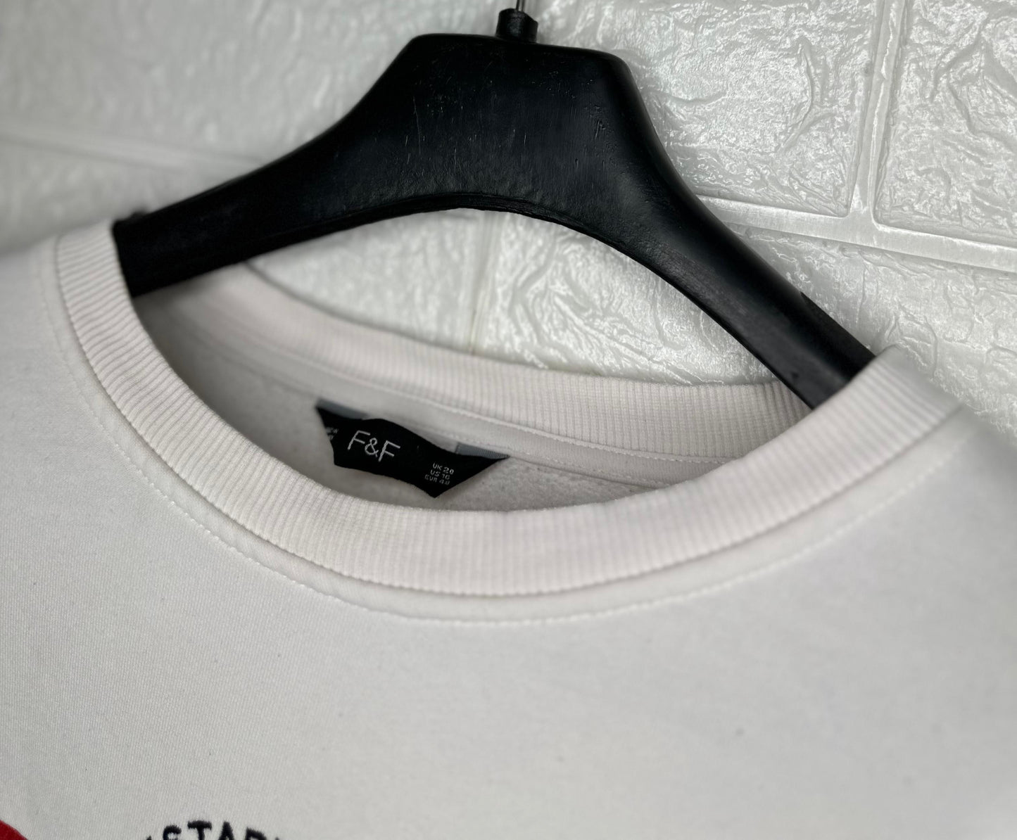 F&F White “Health Club” Sweatshirt – UK 20 / US 16