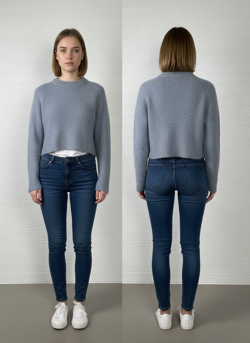 Zara Women's Black Cropped Sweater – Medium