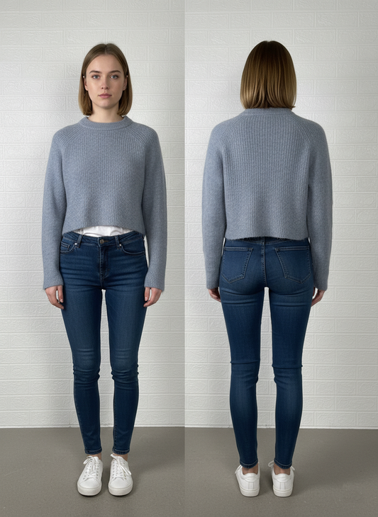 Zara Women's Black Cropped Sweater – Medium