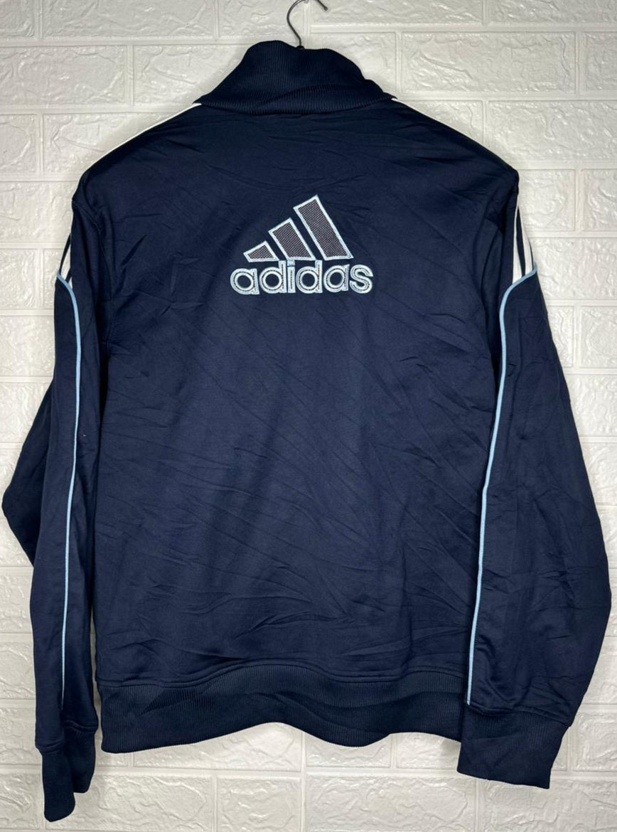 Adidas Navy Blue Track Jacket - Classic Tracksuit Top - Size Small