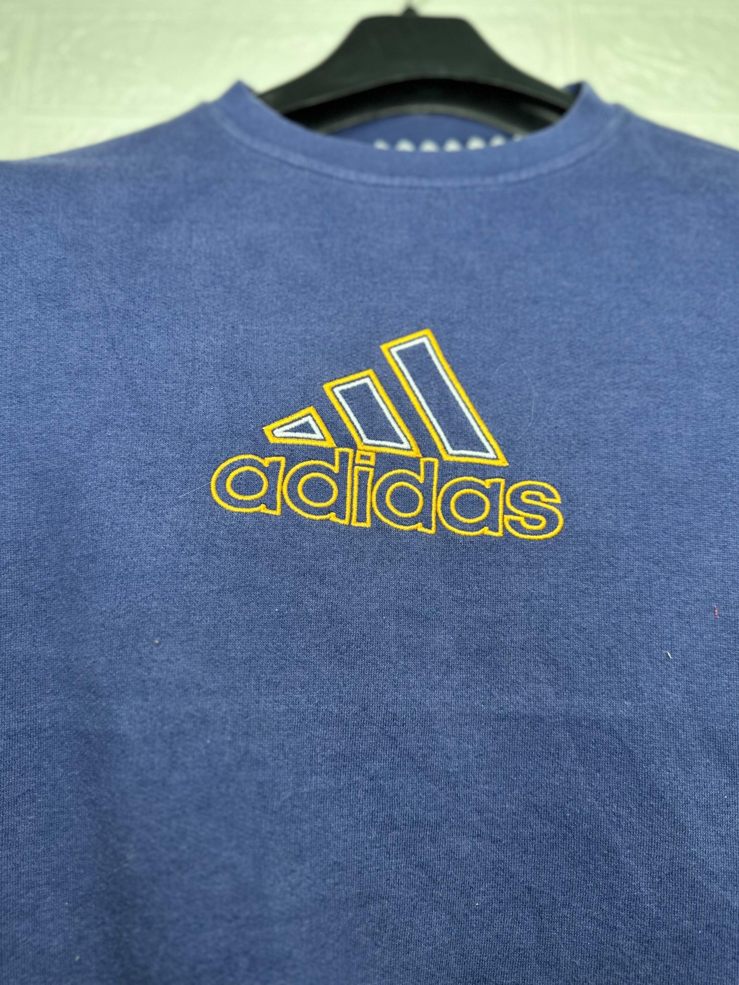 Adidas Blue Sweatshirt – Medium – Embroidered Logo – Size Medium