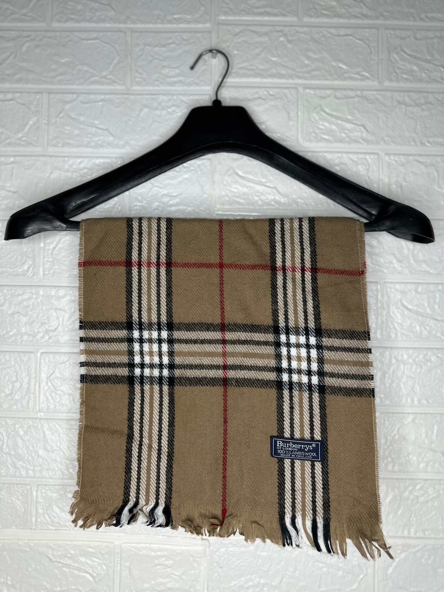 Burberry  Classic Checkered Muffler - Beige, Black, and White Scarf