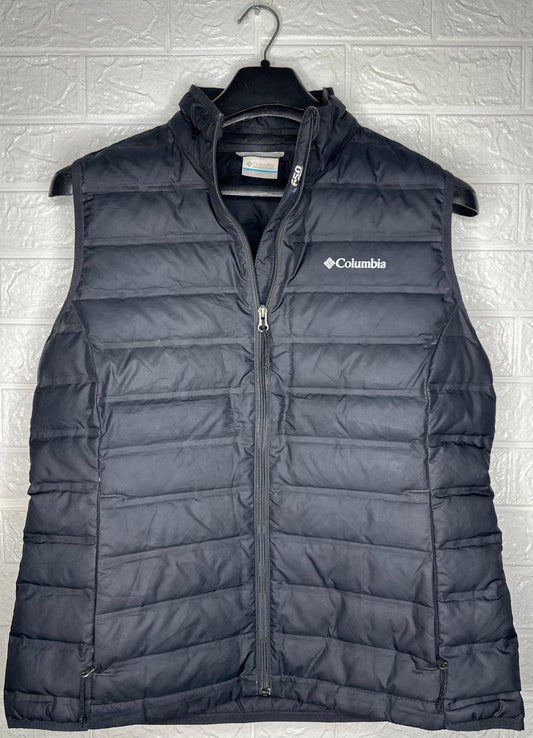 Columbia Black Puffer Vest Men’s Size Large – Lightweight Quilted Insulated Outdoor Zip Up