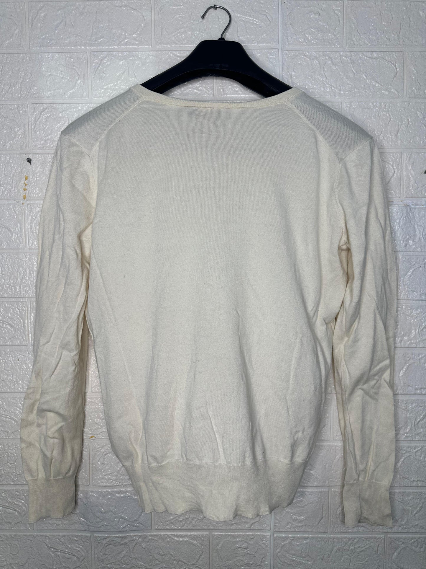 Calvin Klein Jeans Ribbed Sweater Large - Tan & Brown Crewneck Pullover