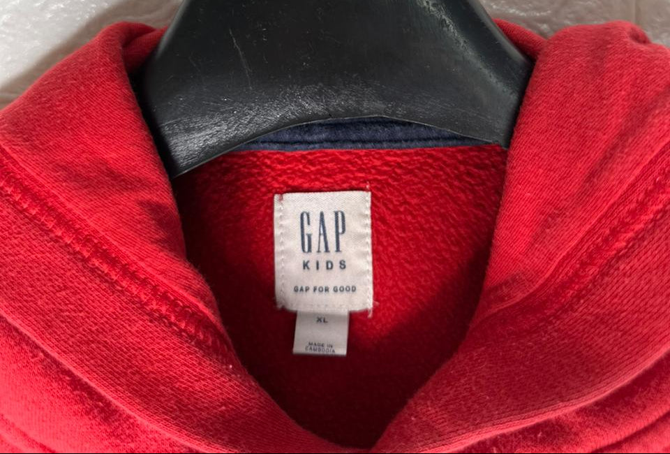 GAP Red Big Logo Hoodie XL - Classic Fleece Pullover Hoodie