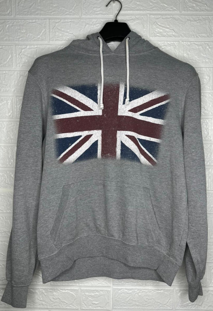 Cedar Wood State Union Jack Hoodie L - Distressed British Flag Pullover