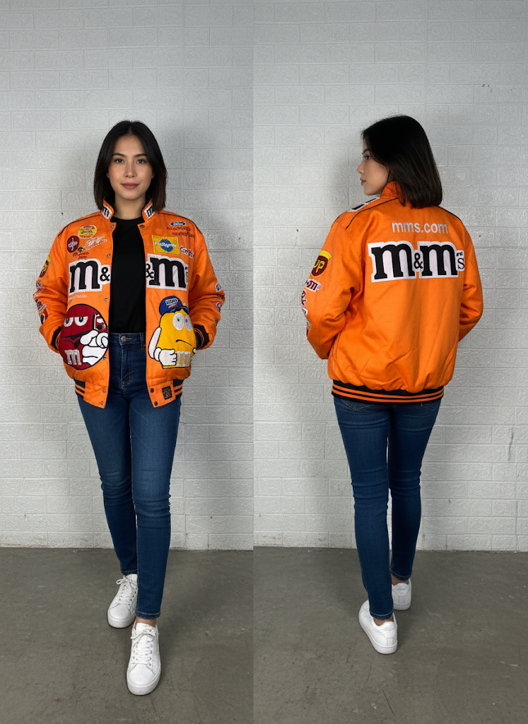 Vintage-Inspired M&M’s Racing Jacket | Reworked NASCAR Bomber