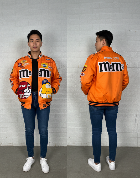 Vintage-Inspired M&M’s Racing Jacket | Reworked NASCAR Bomber