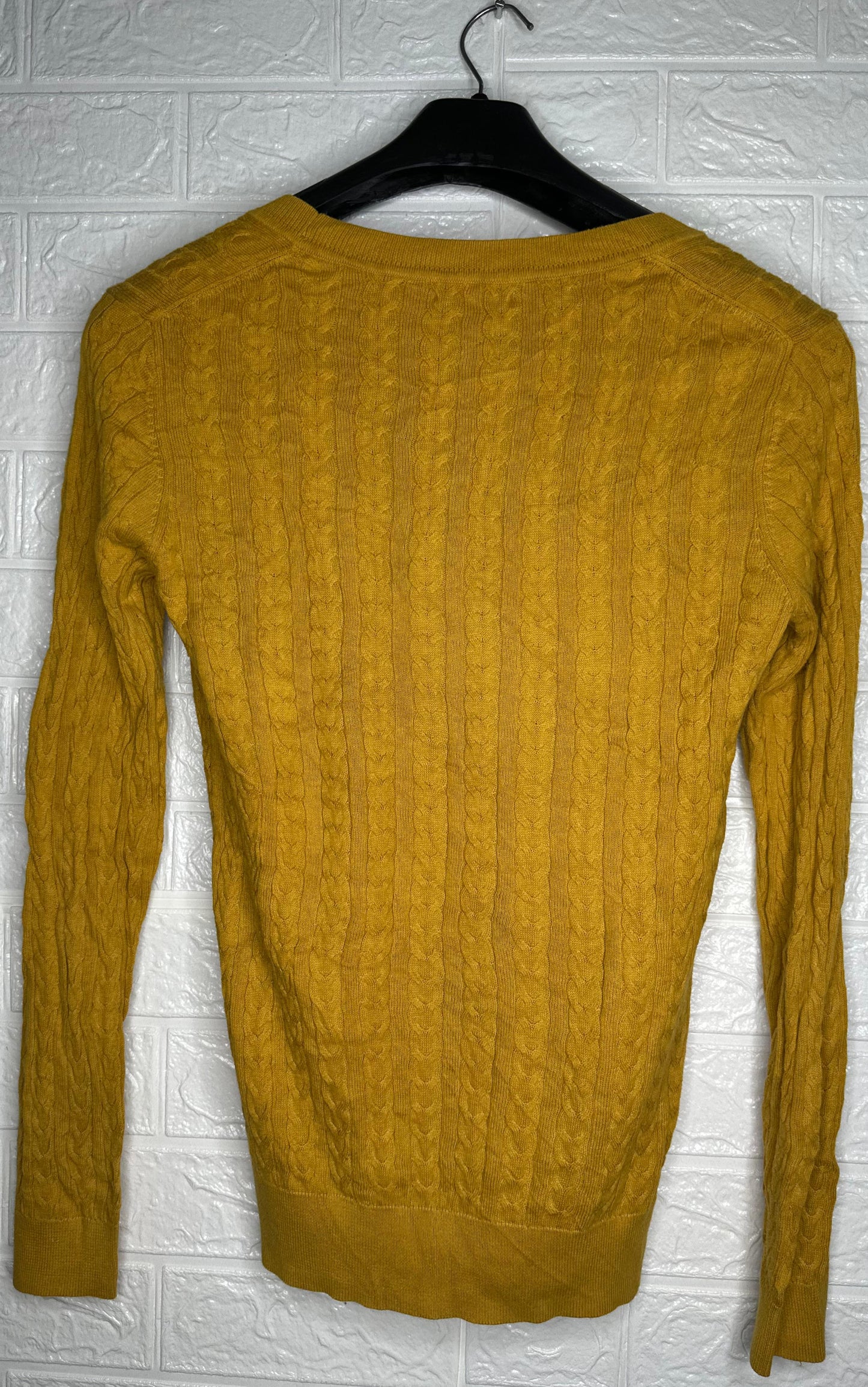 Tommy Hilfiger Mustard Yellow Cable Knit Sweater – Size M