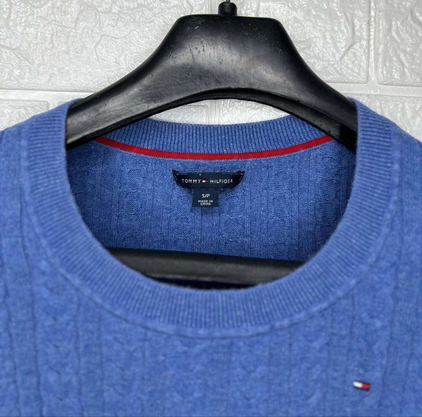 Tommy Hilfiger Navy Blue Cable Knit Sweater – Size S