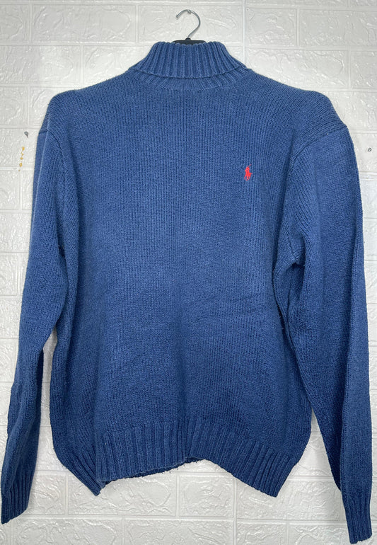 Polo Ralph Lauren Mock Neck Sweater – Blue Knit – Men’s Size XL